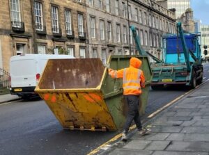 14-yard skip with high sides for hire in London, Manchester, Edinburgh, Glasgow, and Nationwide, click here for a 14-yard skip hire quote